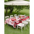 thumbnail image 3 of Outdoor Tablecloth with Umbrella Hole and Zipper, Valentine's Day Rectangle Table Cloth 60x102 Inch Waterproof Tablecloth, Loves Gnomes Roses Romantic Pink Plaid Picnic Table Cover for Patio Camping, 3 of 7