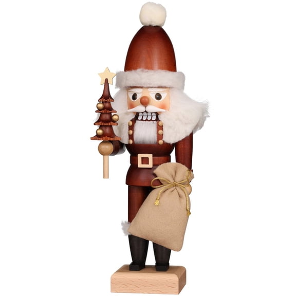 Alexander Taron 11.5" Free Standing Christian Ulbricht Handcrafted Natural Wooden Santa Nutcracker