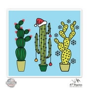 Christmas Cactus - 3" Vinyl Sticker - For Car Laptop I-Pad Phone Helmet Hard Hat - Waterproof Decal