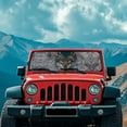 thumbnail image 3 of Uorisanigo Gray Wolf Windshield Sun Shade for 2007-2023 Wrangler Rubicon Sahara TJ JK JKU 2 & 4 Door, Sun Visor Protection, Aluminum Foil Blocks Sunlight Heat UV Rays, 3 of 7