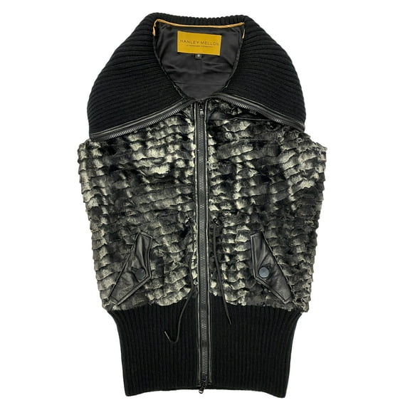 Hanley Mellon Women's Rib Collar Vest 10 Grey/Black