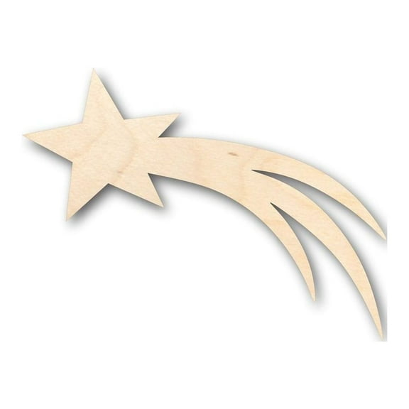 Unfinished Wood Comet Shooting Star Shape - Space - Nursery - Craft - up to 46" DIY 10" / 1/4"