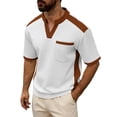 thumbnail image 2 of Men’s Waffle Henley Shirts, Long Sleeve Button Tops V-Neck Sports Casual Basic T-Shirts Lightweight Knit Pullover White S, 2 of 9