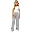 thumbnail image 5 of EnJoCho Girls Cargo Jogger Sweatpants Elastic High Waist Wide Leg Soft Cotton Loose Stretch Multi Pocket Trousers For Kids Outdoor Sports School Active Casual Wear, 5 of 9