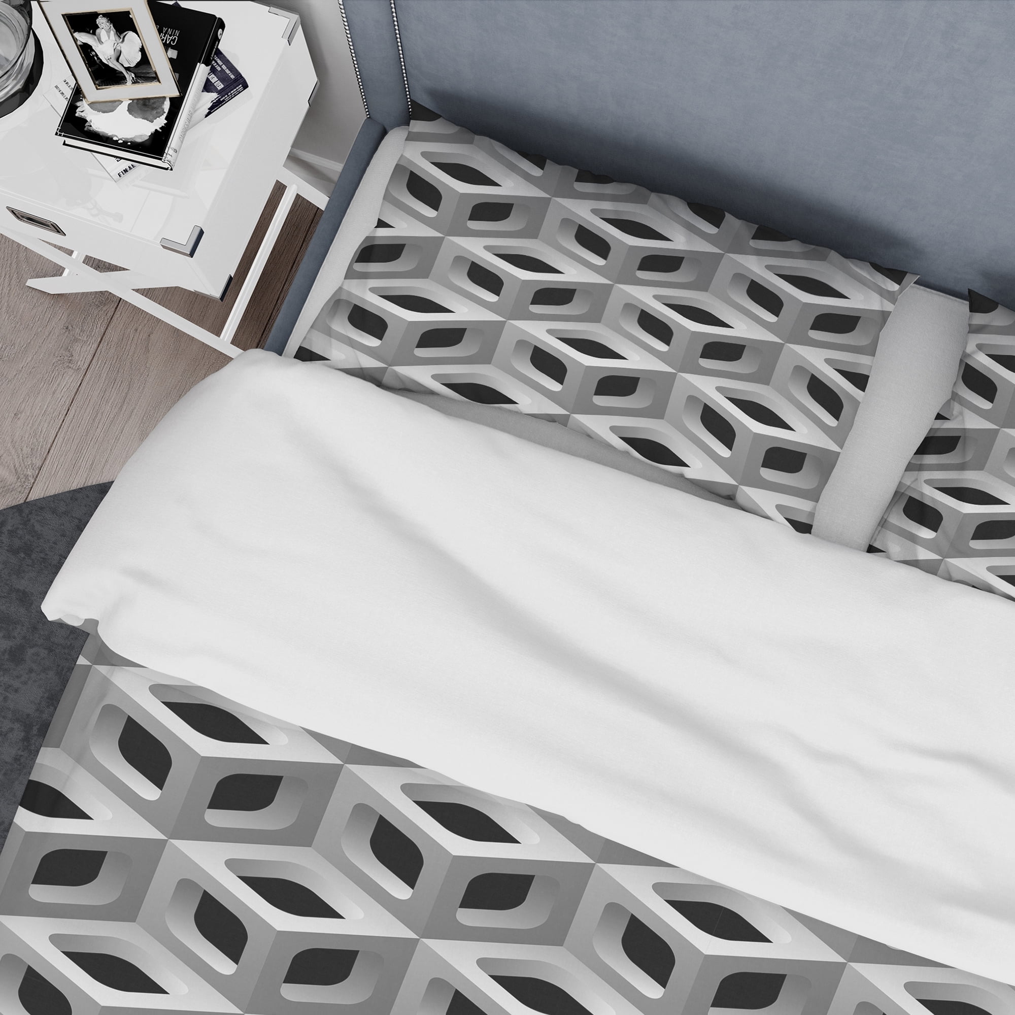 Designart '3D Lattice Pattern' Scandinavian Duvet Cover Set