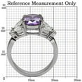 thumbnail image 2 of Stainless Steel Women's Engagement Ring with Cubic Zirconia Amethyst - Size 5, 2 of 4