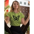 thumbnail image 2 of Monarch Butterfly Handdrawn T-Shirt Women -Image by Shutterstock, Female Small, 2 of 4
