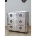 thumbnail image 7 of NauticalMart Aviator 3 Drawer Chest - Aluminium Home Office Living Room Furniture, 7 of 7