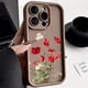 thumbnail image 4 of Fundas de silicona líquida para iPhone 15 Pro Max Funda iPhone 13 11 12 14 16 Pro XS X XR 7 8 Plus S 2020 2022 Funda a prueba de golpes con flores, 4 of 4