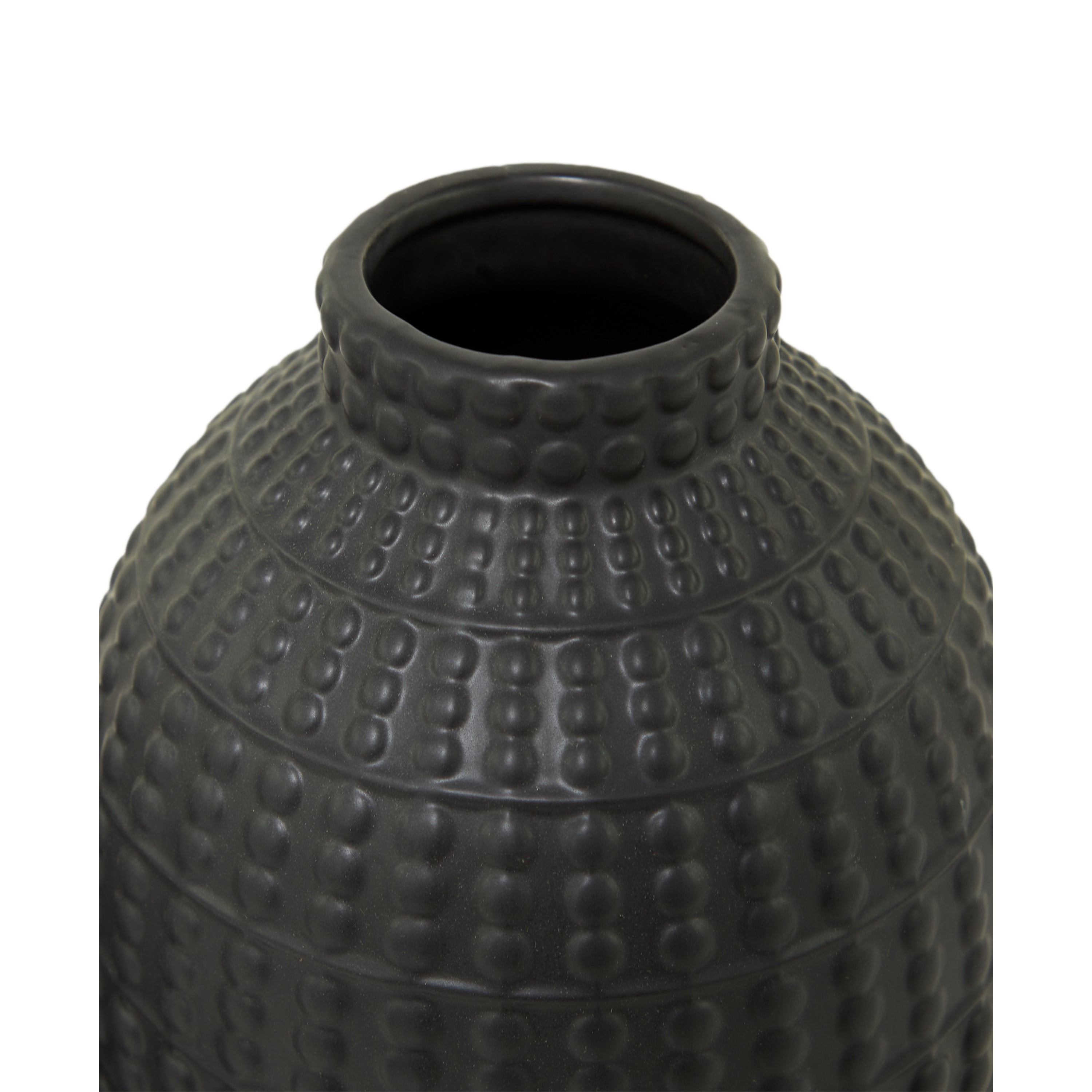 DecMode 16", 12"H Black Ceramic Vase, Set of 2