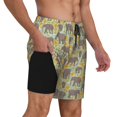 thumbnail image 2 of Daiia African bush elephant Pattern Mens Swim Trunks Swim Shorts Quick Dry Swim Shorts with Mesh Lining Pockets-XX-Large, 2 of 6