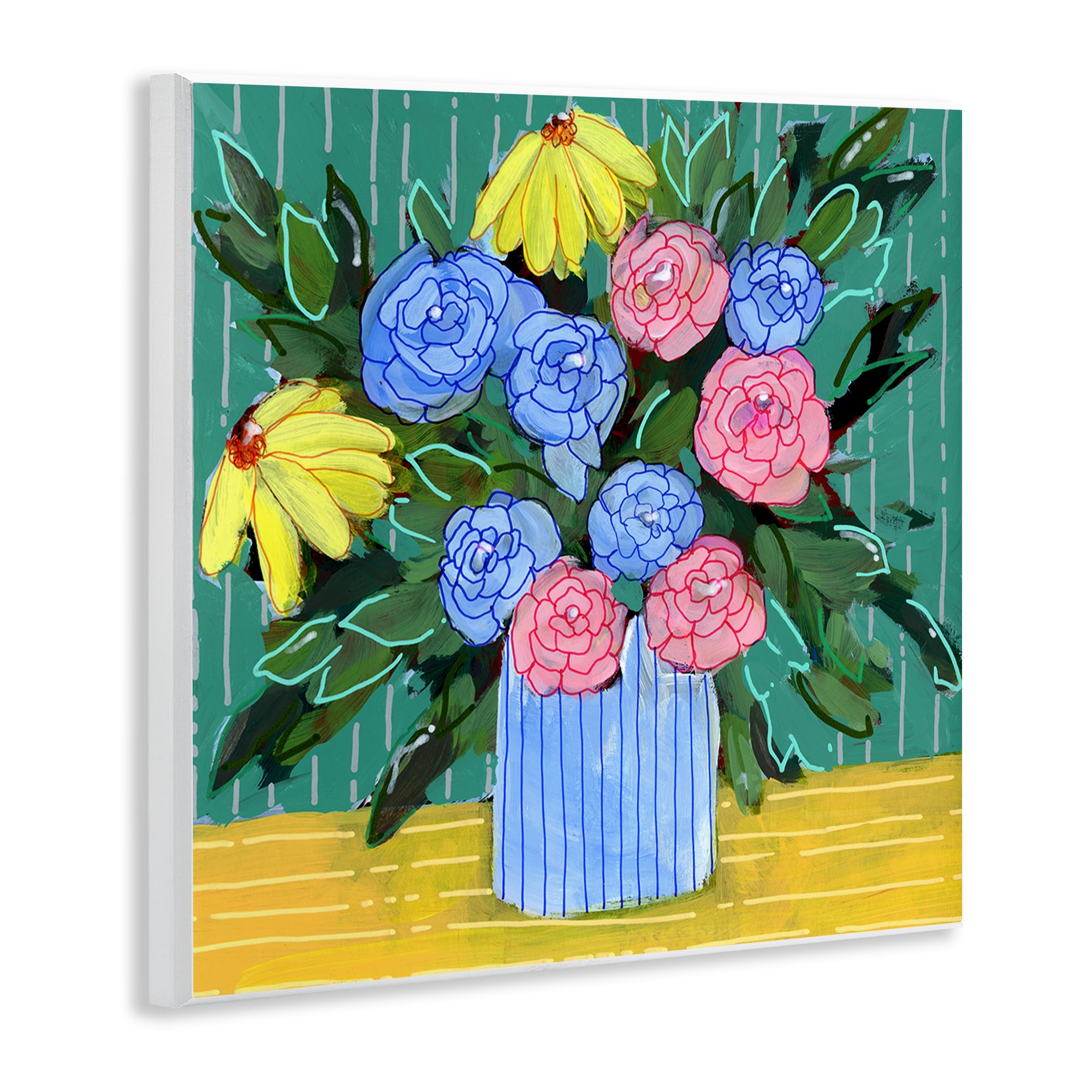 Stupell Industries Modern Style Blooms Plants & Flowers Painting Unframed Art Print Wall Art, 12 x 12
