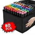 thumbnail image 1 of 80 Colors Alcohol Markers Set Dual Tips Blender Art Markers for Drawing Artist, 1 of 5