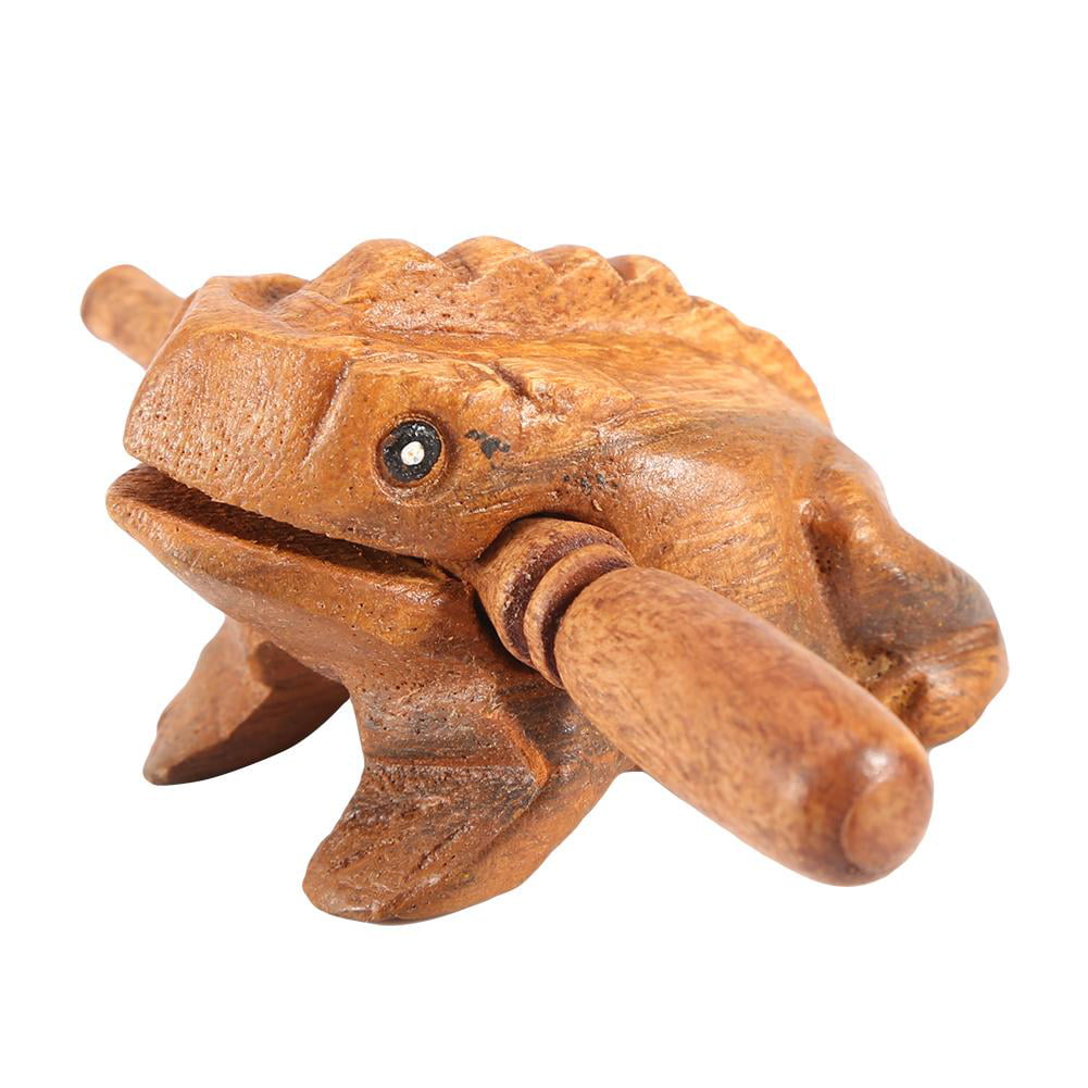 Carved Wood Croaking Instrument Musical Sound Frog for Friends Family Gifts 