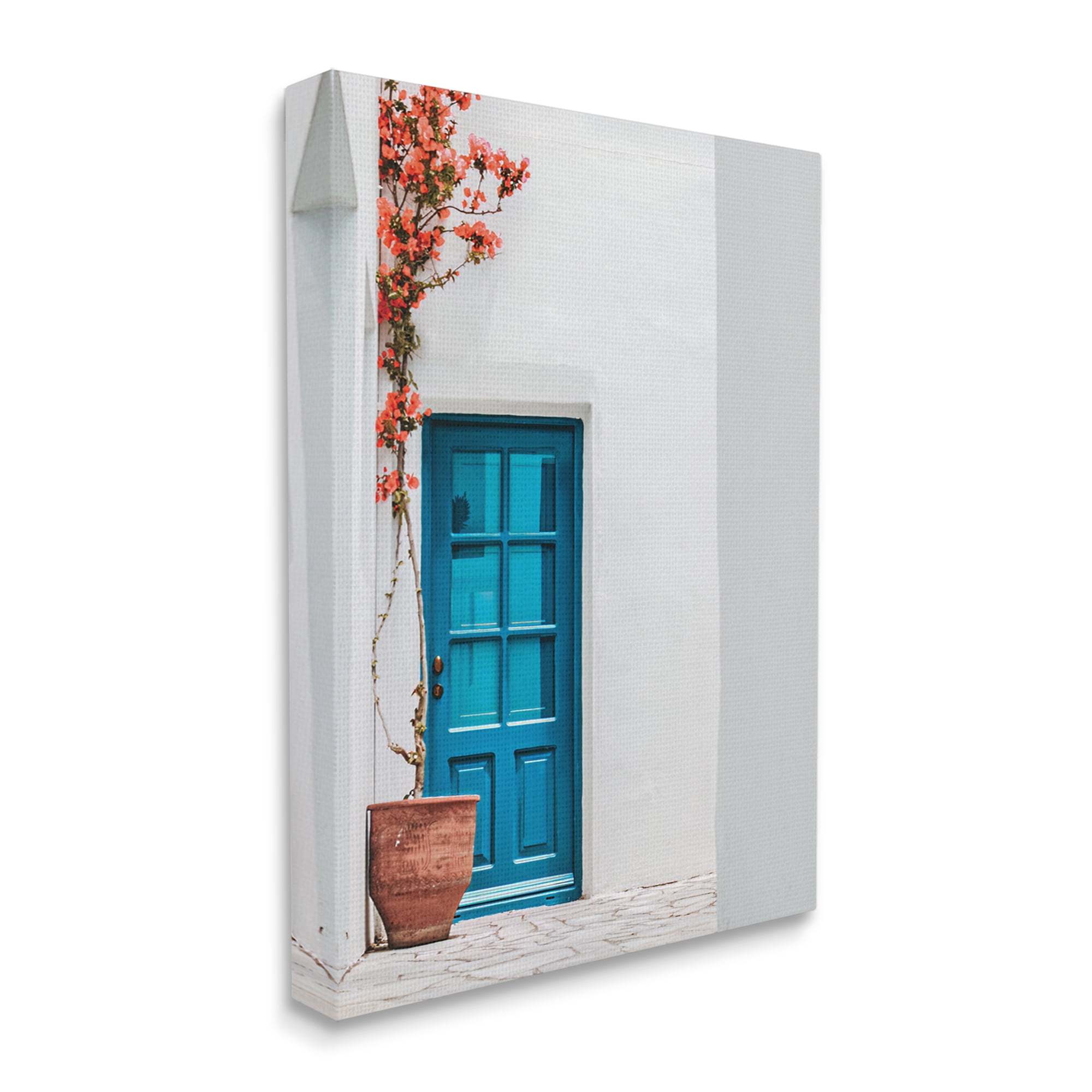 Stupell Industries Blue Door in Greece Travel & Places Photography Gallery Wrapped Canvas Print Wall Art, 30 x 40