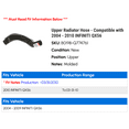 thumbnail image 2 of Upper Radiator Hose - Compatible with 2004 - 2010 INFINITI QX56 2005 2006 2007 2008 2009, 2 of 2
