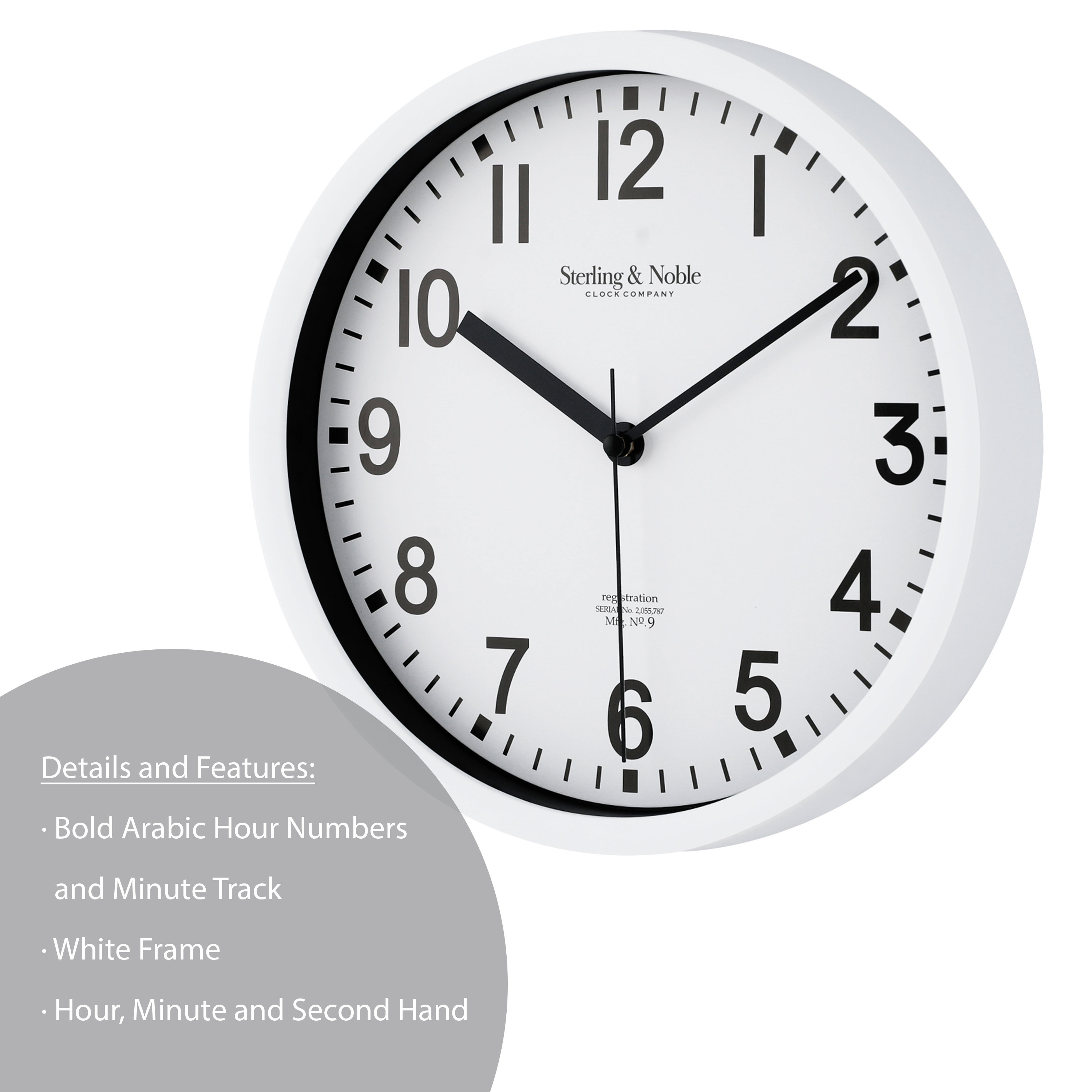 Mainstays Basic Indoor 8.78" White Analog Wall Clock, 4-Pack photo 7