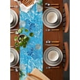 thumbnail image 2 of nqOlkjepod Blue Summer Pool Table Runner 72 Inches Long Farmhouse Dress Scarves, Watermelon Swimming Ring Slippers Dining Tablerunner for Coffee Table/Kitchen Island/Party Décor, 14" x 72", 2 of 8