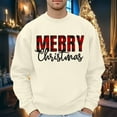 thumbnail image 2 of Long Sleeve Shirts for Men Men's Christmas Graphic Print Pullover Hoodie | Festive No Hood Sweatshirt Mens Neck Sweater Zip up Jacket with Stripes Sweater Snag Mens Zip Sweatshirts Hoodies Beige XXL, 2 of 4