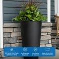 thumbnail image 5 of Step2 Tremont Tall Round Tapered Planter, Large Planters for Outdoor Plants, Gardening and Flower Pot for Patio or Porch, Efficient Drainage, Durable Plastic, Onyx Black, 1-Pack, 5 of 7