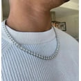 thumbnail image 3 of 18 Ct Round Cut White Moissanite Men's Tennis Necklace 14K White Gold Plated, 3 of 3