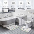 thumbnail image 6 of Colorful Watercolor Bathroom Rugs Set Wildflower Field Plant Nature Scenery Non Slip Absorbent Soft Bath Mats 3 Piece Set with Bathroom Rug, U-Shaped Floor Mat, Toilet Seat Cover Large Size, 6 of 9