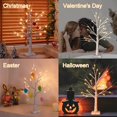 thumbnail image 2 of Birch Tree Valentines Day Decorations Indoor for Home,2ft 24LED Warm White Light Up Birch Tree，Battery&USB Tabletop Timer Artificial Mini Christmas Tree with Lights for Holiday Party Wedding, 2 of 5