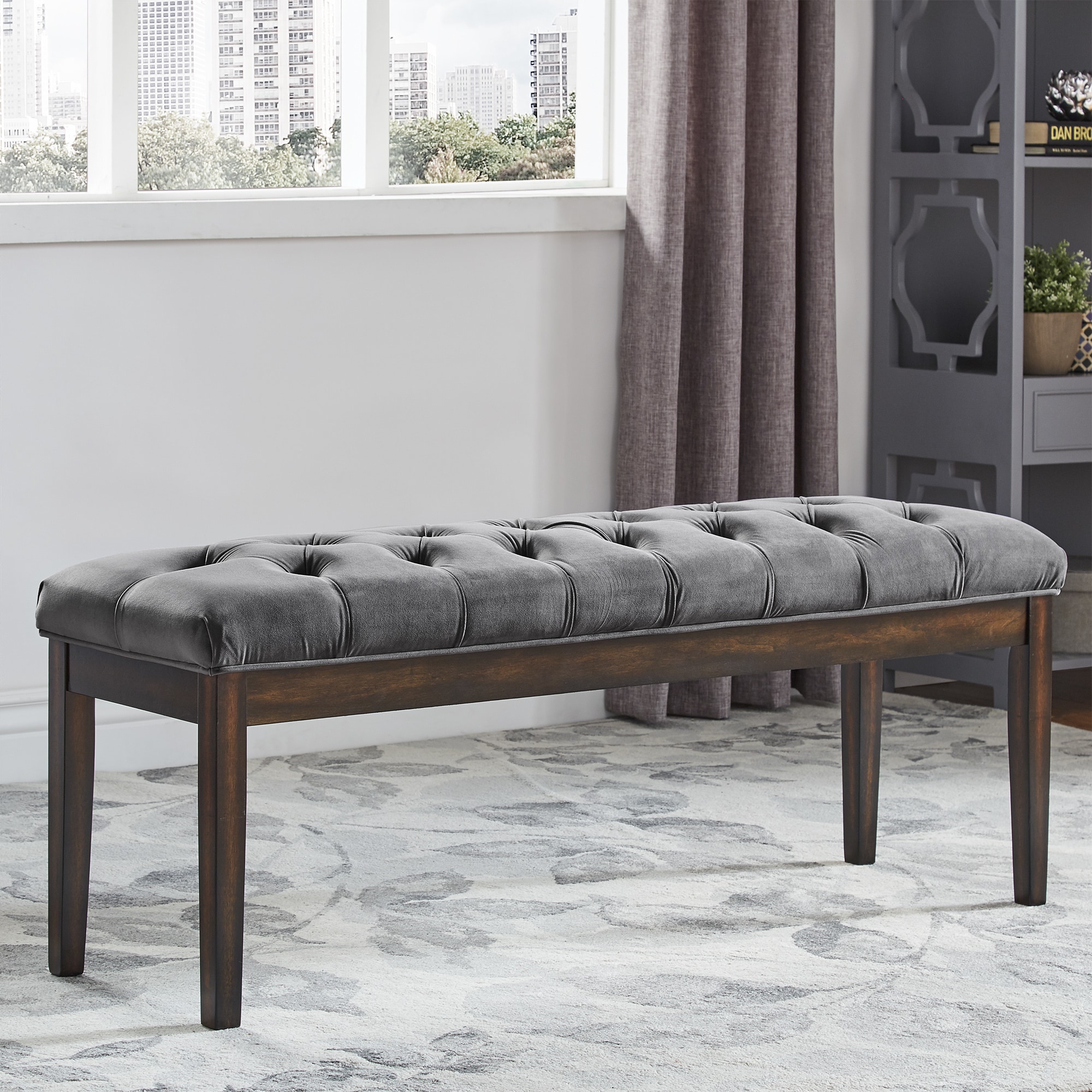 Inspire Q Benchwright Ii Velvet Tufted 52 Inch Bench By Bold Walmart Com Walmart Com