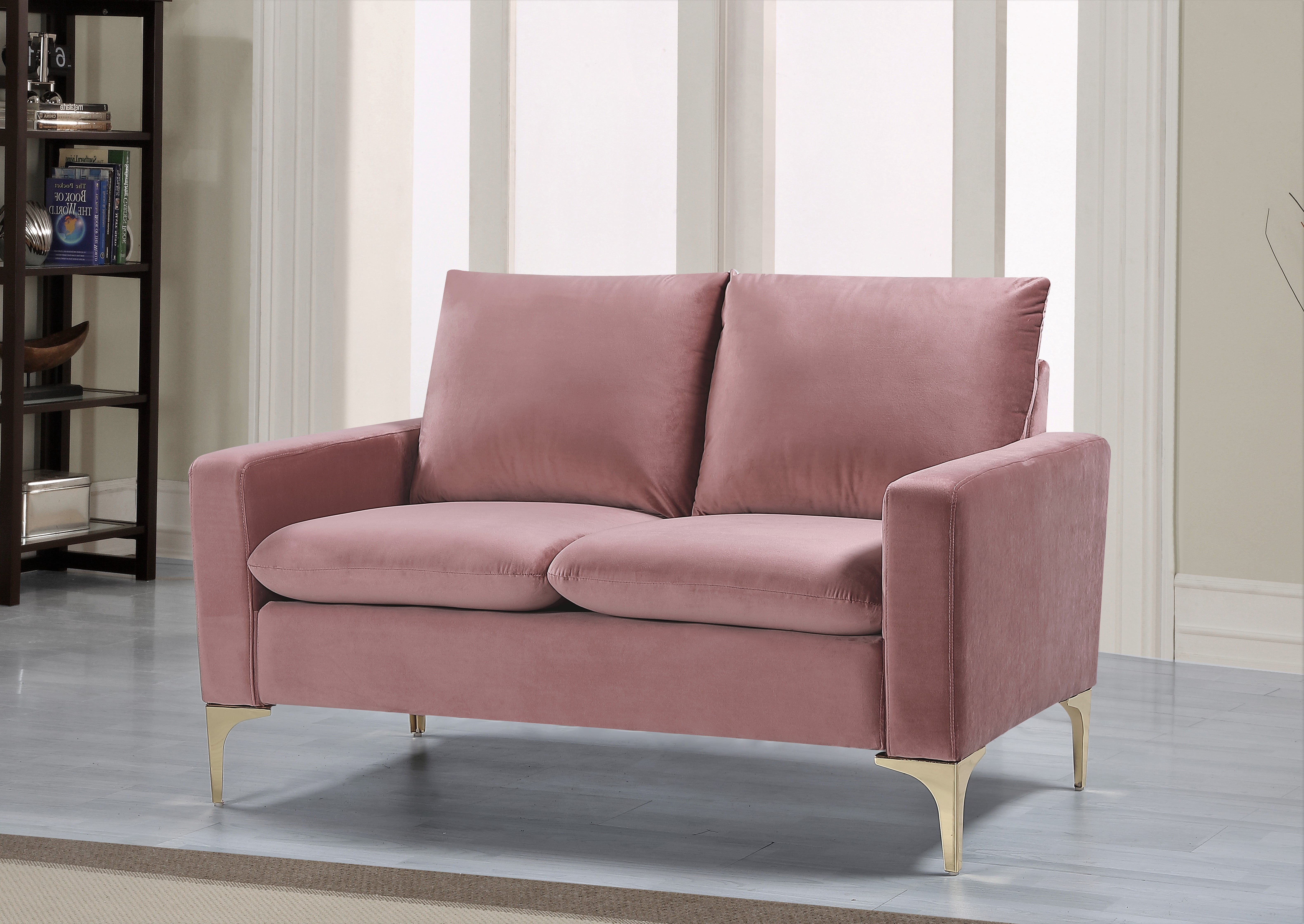 Uspridefurniture Buchholz 54.7'' Velvet Square Arm Loveseat,Pink