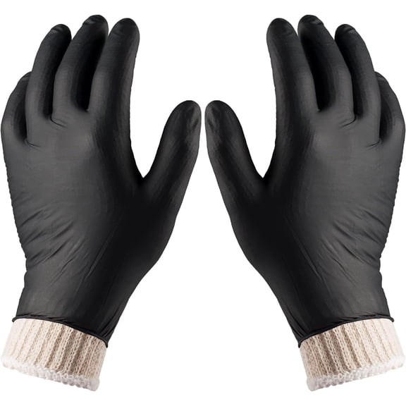 Tackleit Gloves Set Disposable Cooking Gloves for BBQ with 4 Cotton Glove Liners, 100 Pack Large
