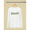 thumbnail image 3 of Creepy Dripping Font Halloween Graphic - Women's Long Sleeve, 3 of 4