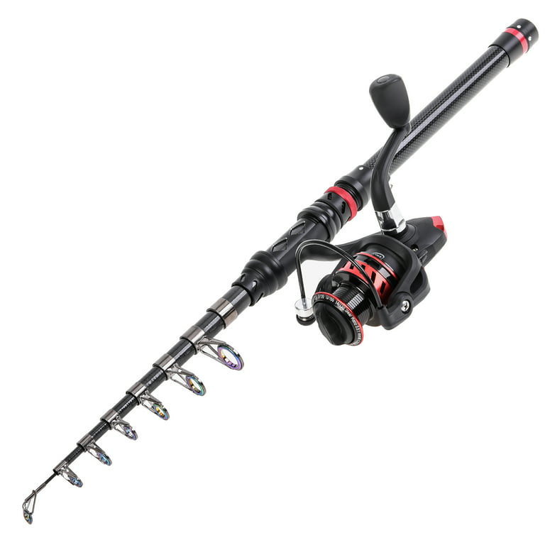 CACAGOO Blusea Fishing Rod and Reel Combo Carbon Fiber Telescopic Fishing  Rod with Spinning Reel Combo Carrier 