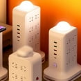 thumbnail image 2 of Wireless Charging Power Strip with USB, Multi-Hole Socket, Fast Charging Night Light Surge Protector for Home, & Travel, 2 of 3