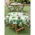 thumbnail image 4 of Outdoor Tablecloth with Umbrella Hole for Patio/Picnic/Party/Camping, Spring Botanical Waterproof Table Cloth Round Cover Washable, Green Ivy Ferns Oak Leaves Light Blue (Dia 60"), 4 of 8