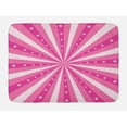 thumbnail image 1 of Retro Bath Mat, Retro Style Effect Stripes Bursting out from the Center with Stars, Plush Bathroom Decor Mat with Non Slip Backing, 29.5" X 17.5", Hot Pink and Coral, by Ambesonne, 1 of 2