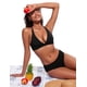 thumbnail image 3 of Top de Bikini CRZ YOGA Escote en V Profundo con Relleno Negro Talla Grande, 3 of 6