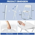 thumbnail image 3 of Gartooo 10 Pack Folding Plastic Chairs Set, Portable Commercial Chair with Steel Frame for Party Wedding Events Office Indoor Outdoor(White), 3 of 7
