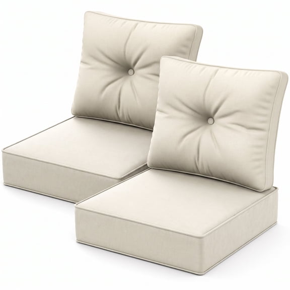 SLSY Set of 2 Outdoor Chair Cushion,6" Thick Patio Seat Cushion,28D High Density Sponge Cushions,Waterproof & Fade Resistant Patio Furniture Cushions for Wicker Chair,Bench Swing