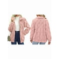thumbnail image 3 of Women'S Long Sleeve Full Zip Soft Warm Fleece Jacket Light Pink XL, 3 of 9