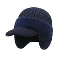 thumbnail image 3 of Gorro de invierno para hombre con orejeras, cálido y transpirable, ideal para senderismo y deportes. Azul, 3 of 9