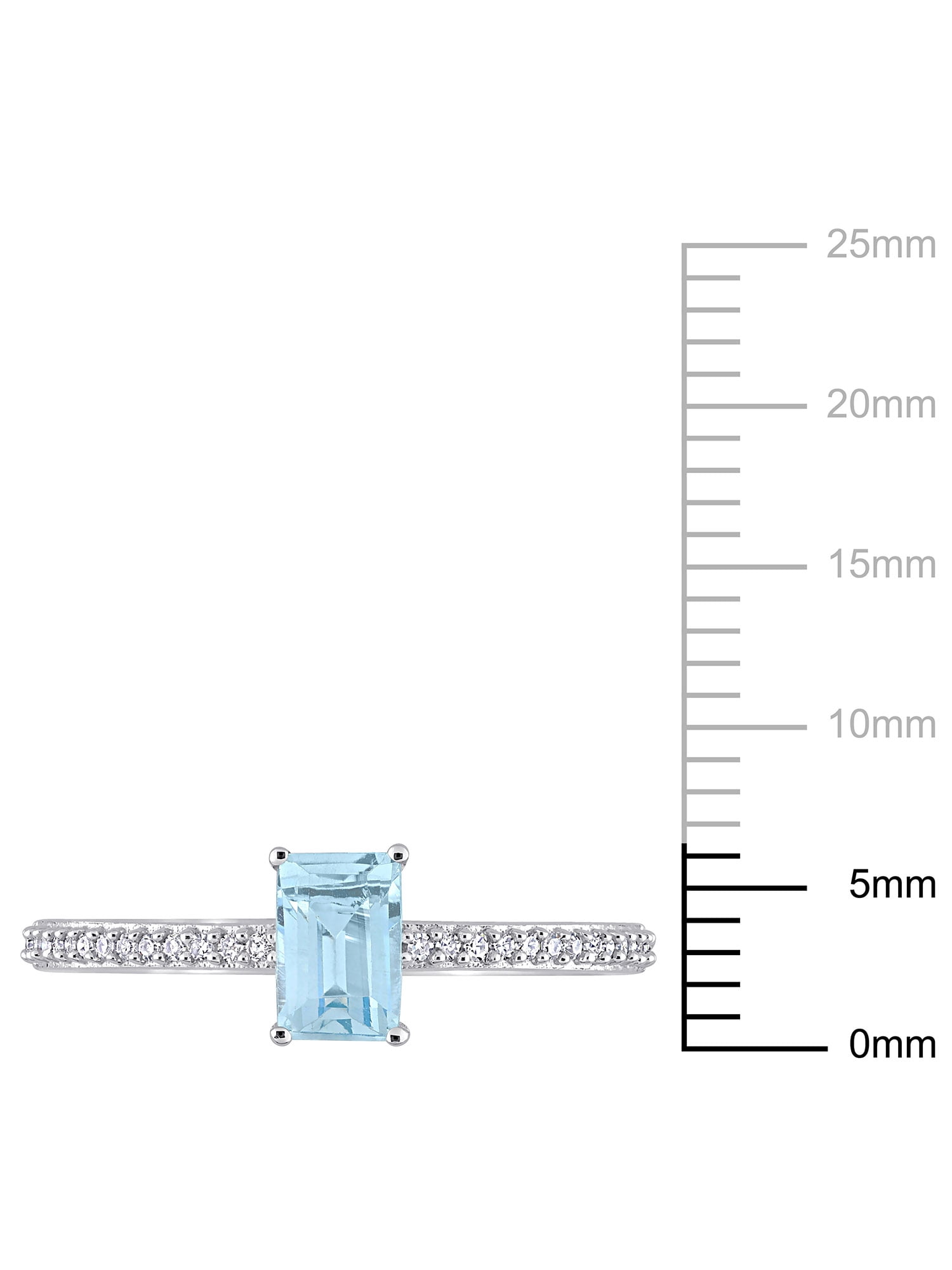 Everly Women's Topaz and Diamond 10k White Gold Ring