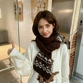 thumbnail image 2 of Women's Isle Wool Knitted Scarf Artistic High End Warm Cold Weather Neck Wrap, 2 of 5