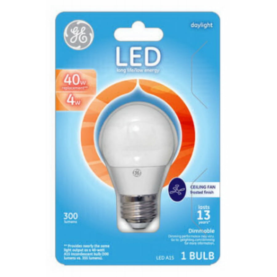 Ge Led 4w 40w Equivalent Daylight Color A15 Ceiling Fan Light Bulbs E26 Medium Base 