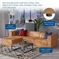 thumbnail image 5 of Sectional Sofa Set, Faux Vegan Leather, Tan, Modern Contemporary Urban Design, Living Lounge Room Hotel Lobby Hospitality, 5 of 10