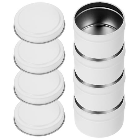 

4 Pcs Tinplate Can Candle Cups DIY Tin Candle Holders Candle Jars White