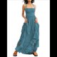 thumbnail image 1 of Vestidos Largos Bohemios Sexys de Verano Sin Espalda para Mujer Azul M, 1 of 5
