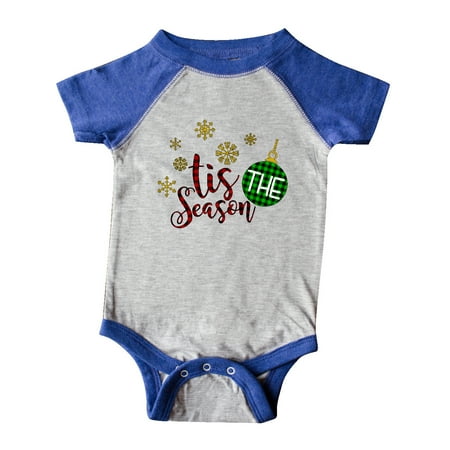 

Inktastic Christmas Tis the Season Gold Snowflakes and Green Bulb Gift Baby Boy or Baby Girl Bodysuit