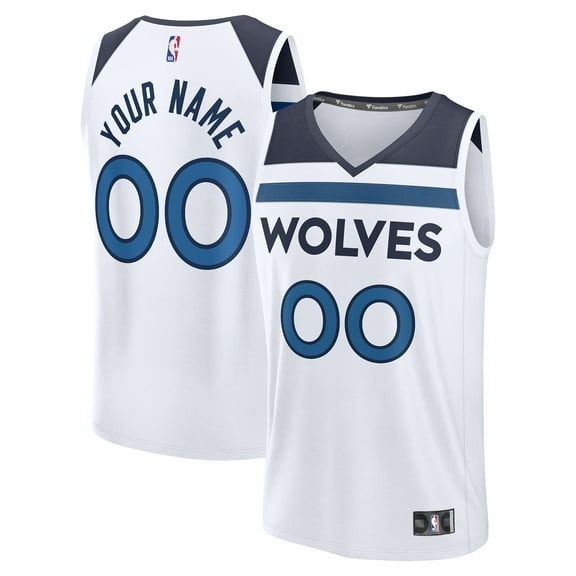 Men's Fanatics White Minnesota Timberwolves Fastbreak Custom Jersey - Association Edition