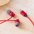 thumbnail image 3 of Injueey Puerto tipo C In-ear Super Bass Control de línea Auricular Teléfono Micrófono Auriculares con cable Cables de audio/vídeo Rojo, 3 of 5