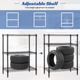 thumbnail image 2 of 3 Tier Shelf Metal Wire Shelving Unit Adjustable Storage Shelves Storage Rack Heavy Duty Steel Standing Shelf Units for Restaurant, Garage, Kitchen Metal Shelves with Feet Leveler, Black, 2 of 7